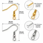 60 PCS Stainless Steel Fishhook Earring Hooks