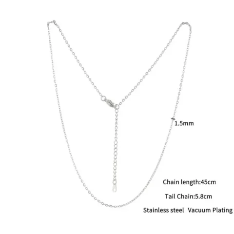 Stainless steel simple collarbone chain in steel color