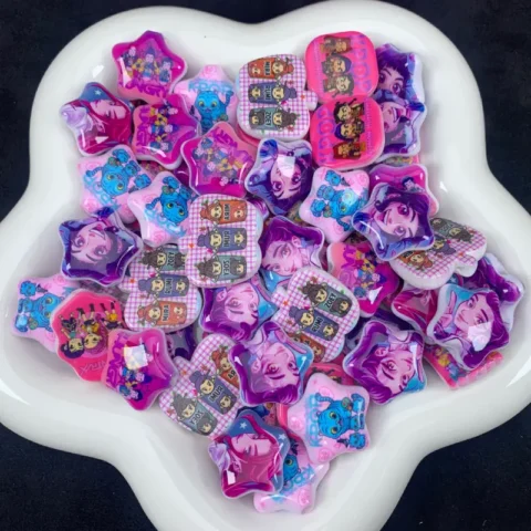 Through-Hole Anime Girl Acrylic Beads