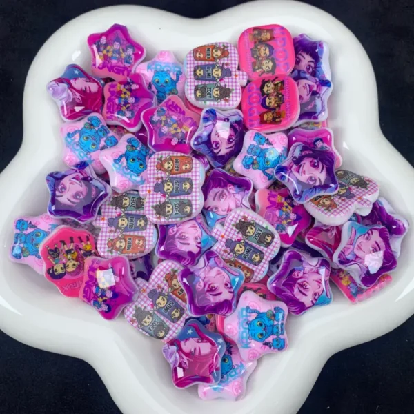 Through-hole anime girl acrylic beads