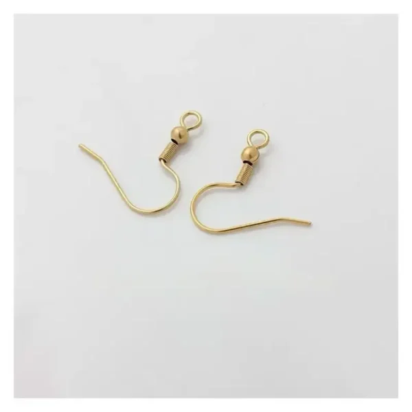 Stainless steel beaded spring ear hooks