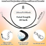 Waterproof Black Leather Necklace Cord With Clasp