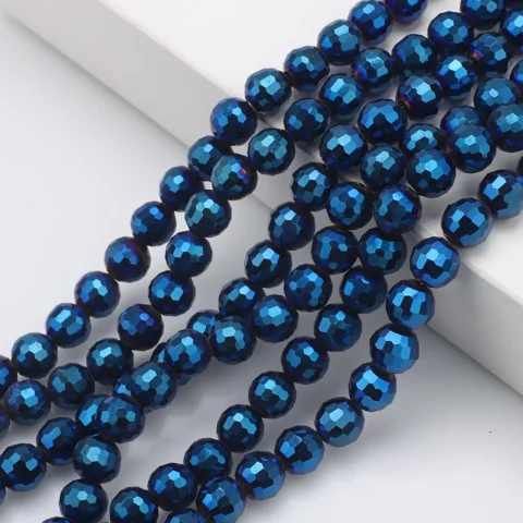 96-faceted Earth beads Blue