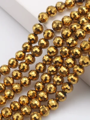 96-Faceted Earth Glass Bead