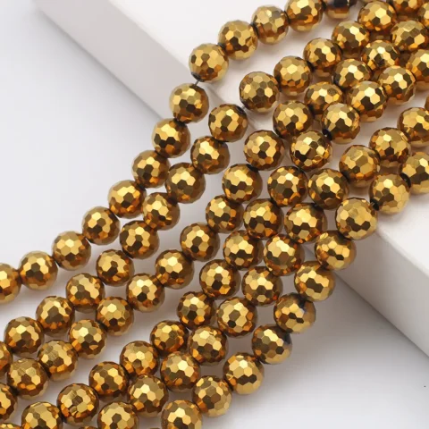 96-Faceted Earth Glass Bead