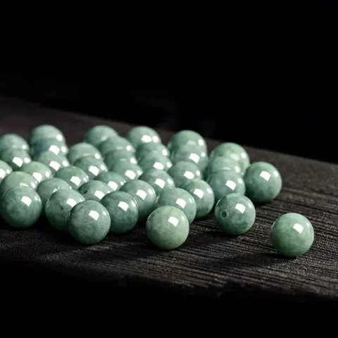 Natural Jadeite A Grade Jade Bead Oil Green Round Beads1