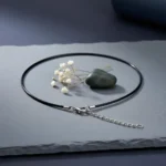 Waterproof Black Leather Necklace Cord With Clasp