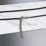 Waterproof Black Leather Necklace Cord With Clasp