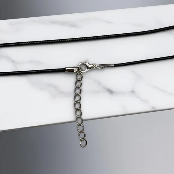 Waterproof Black Leather Necklace Cord With Clasp