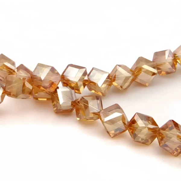 4mm 6mm Diagonal Square Glass Crystal Beads