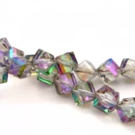 4mm 6mm Diagonal Square Glass Crystal Beads