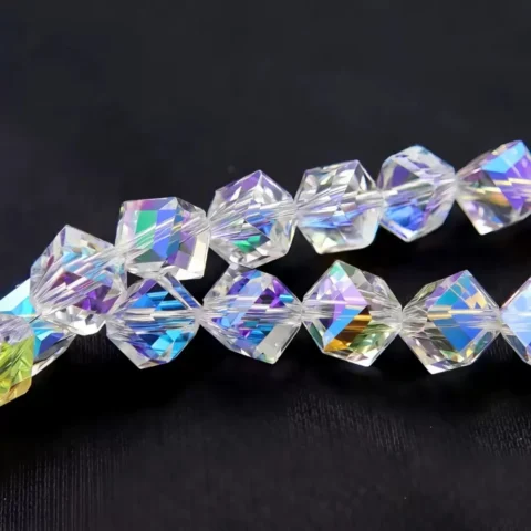 4mm 6mm Diagonal Square Glass Crystal Beads