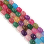 Crackle Glass Oval Beads