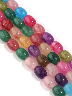 Crackle Glass Oval Beads