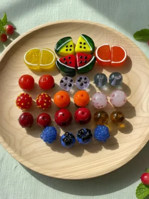 Glass Fruit Beads for DIY Jewelry Making