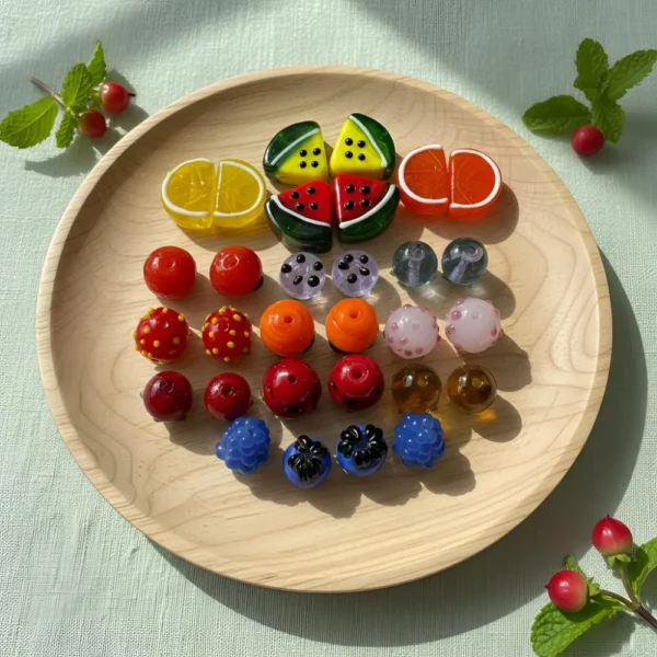 Glass Fruit Beads for DIY Jewelry Making