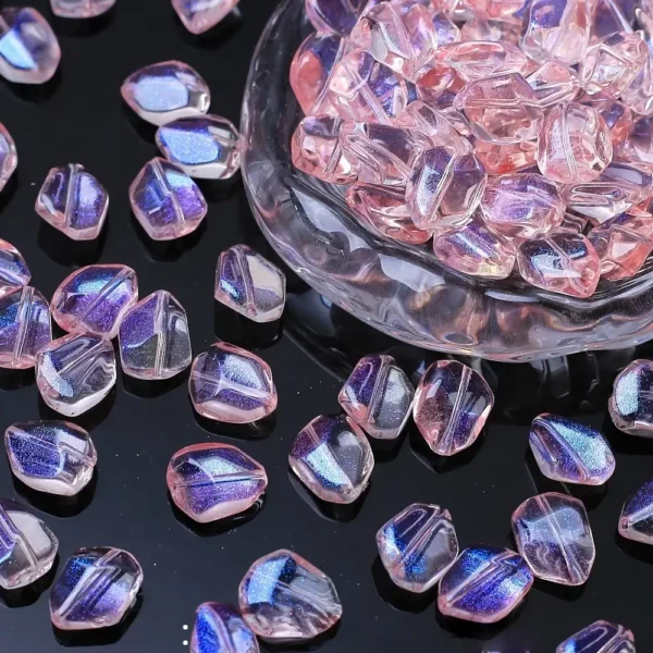 12x16mm Irregular Glass Beads for DIY Bracelets, Necklaces