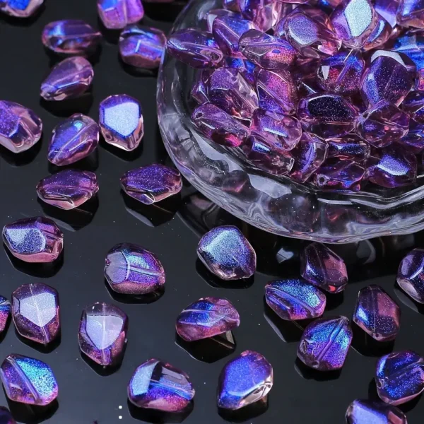 12x16mm Irregular Glass Beads for DIY Bracelets, Necklaces