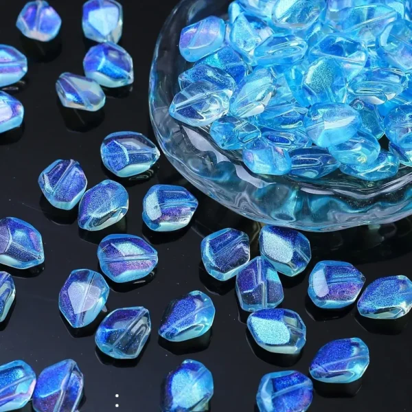 12x16mm Irregular Glass Beads for DIY Bracelets, Necklaces