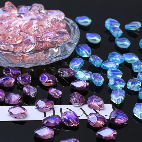12x16mm Irregular Glass Beads for DIY Bracelets, Necklaces