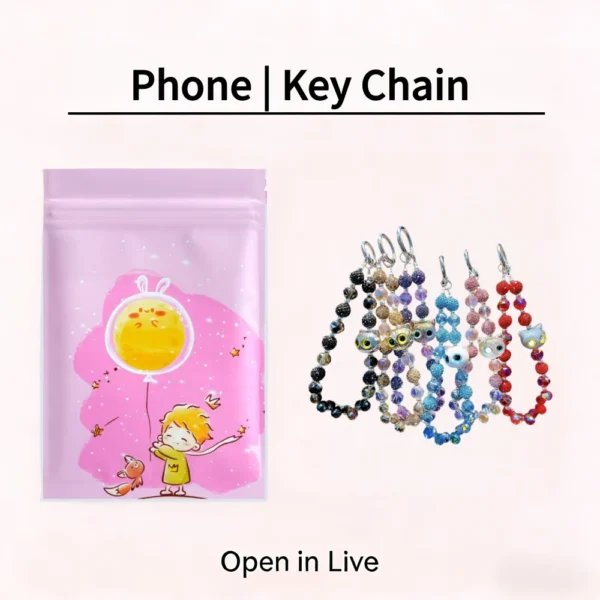 Mobile phone chain key chain lucky bags-Open in live