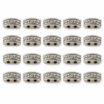 20 PCS Antique Silver Curved Two-Hole Spacer Beads