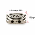 20 PCS Antique Silver Curved Two-Hole Spacer Beads