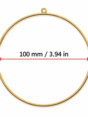 Gold Metal Hoops Size 100mm