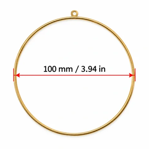 Gold Metal Hoops Size 100mm