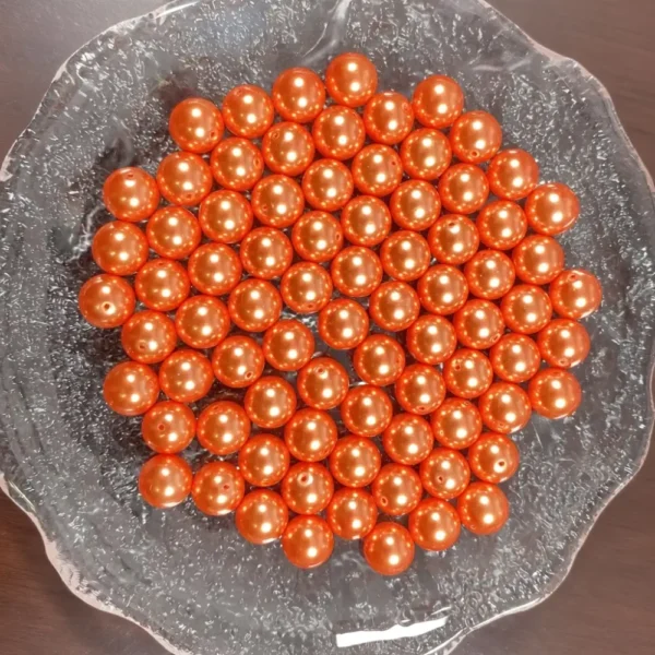Orange Glass Pearls for Jewelry Making