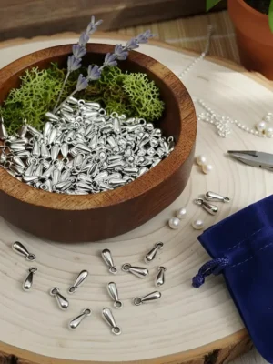 Raindrop pendant dark silver 9X3.3