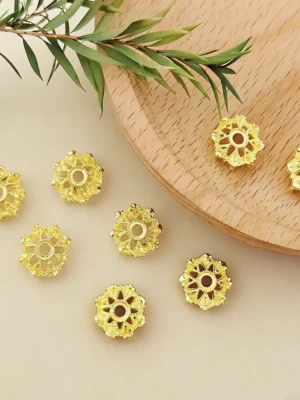 Patterned-flower-tray-alloy-spacer-beads-gold
