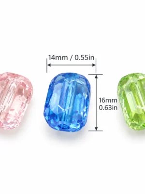 Mixed Color 16mm Acrylic Barrel Beads Size