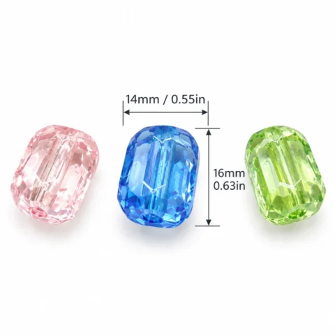 Mixed Color 16mm Acrylic Barrel Beads Size