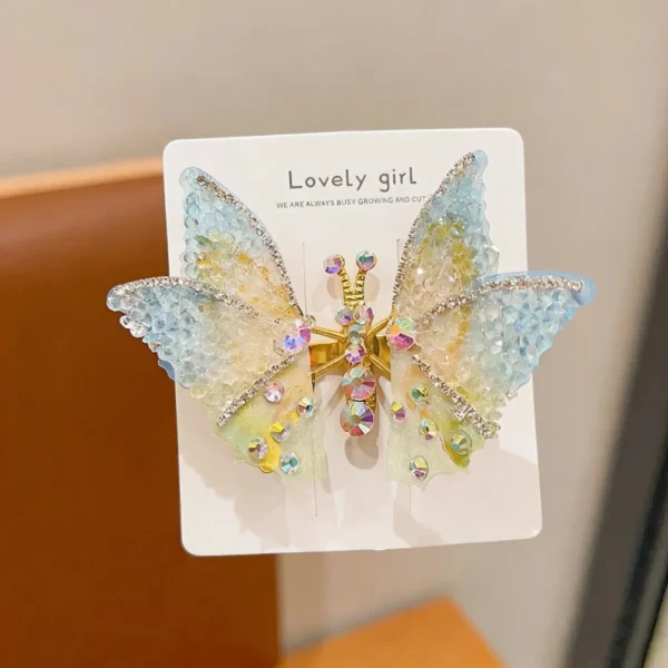 3D Butterfly Hair Clips – Rhinestone Cute Girls Hair Accessories
