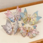3D Butterfly Hair Clips – Rhinestone Cute Girls Hair Accessories