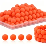 15mm Orange Silicone Beads for DIY Jewelry