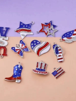 20pcs USA Independence Day Alloy Charms Random Style