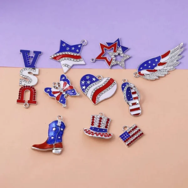 USA Independence Day Alloy Charms Random Style