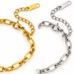 Minimalist Titanium Steel Chain Bracelet – Gold & Silver