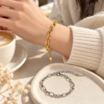 Minimalist Titanium Steel Chain Bracelet – Gold & Silver