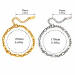 Minimalist Titanium Steel Chain Bracelet – Gold & Silver