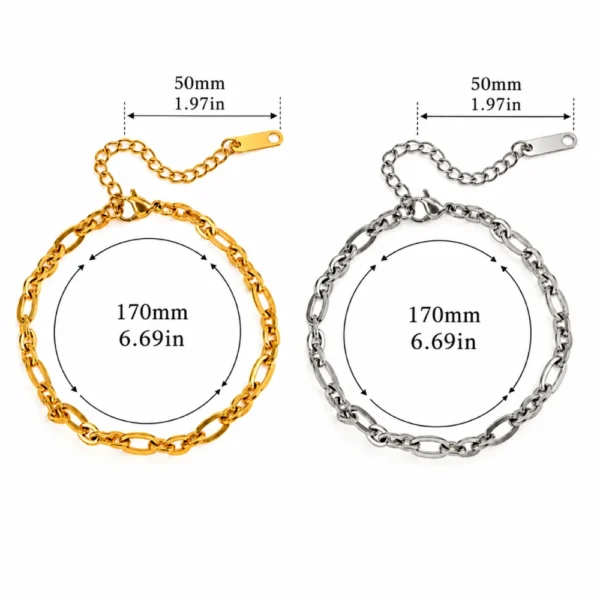 Minimalist Titanium Steel Chain Bracelet – Gold & Silver