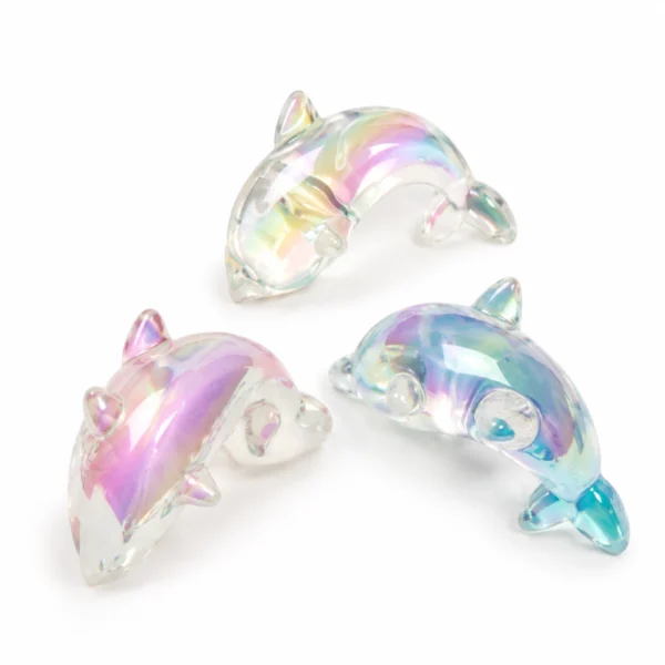 10 PCS Mixed Color Acrylic Dolphin Beads for Beadable Pens