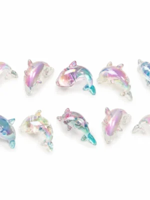 10 PCS Mixed Color Acrylic Dolphin Beads for Beadable Pens