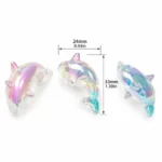 10 PCS Mixed Color Acrylic Dolphin Beads for Beadable Pens