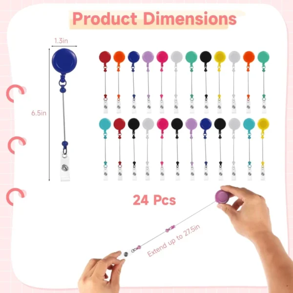 Beadable Badge Reel Clips – Retractable DIY ID Holder