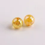 Orange Electroplated Crackle Acrylic Beads for Jewelry Making