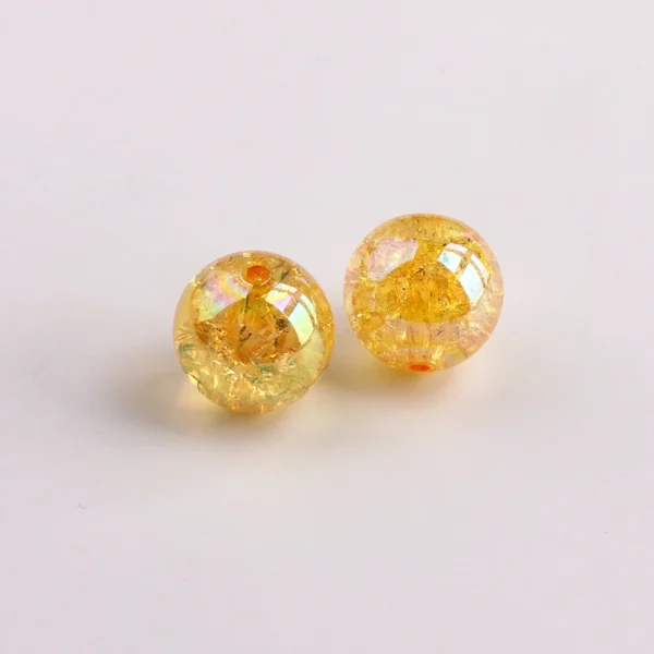 Orange Electroplated Crackle Acrylic Beads for Jewelry Making