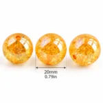 10 PCS Orange Electroplated Crackle Acrylic Beads
